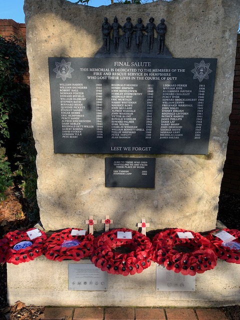 Wreath laid at Fire HQ Memorial, November 2023